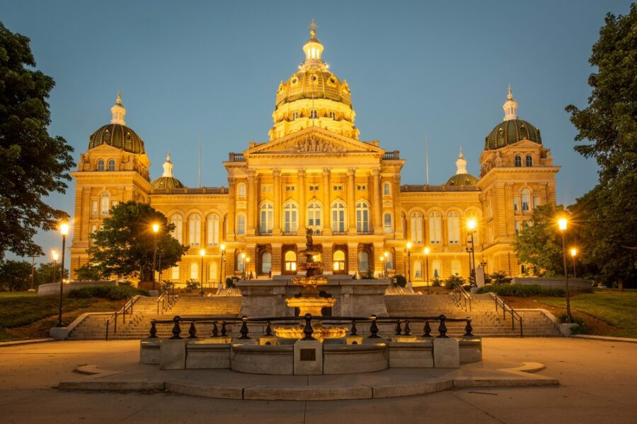 The,Iowa,State,Capitol,Building,In,Downtown,Des,Moines,,Iowa.