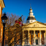 Annapolis,,Mdmarch,6,,2019;,American,And,Maryland,State,Flags,Flying