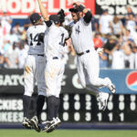 Bronx,,Ny jun,26:,(l r),New,York,Yankees,Outfielders,Curtis,Granderson