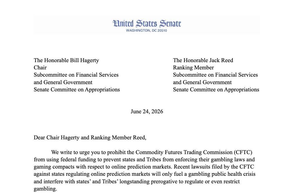 CFTC Letter Senators