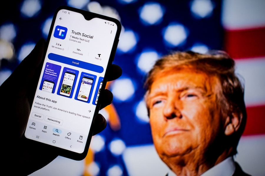 Trump, truth social, Shutterstock