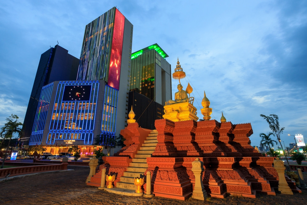 Phnom,Penh,,Camboda, ,February,22,,2025:,Evening,Dusk,Cityscape